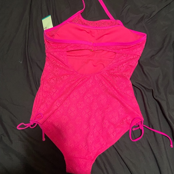 Apt 9 Lace Side-Tie One-Piece Halter Swim suit - Picture 2 of 3